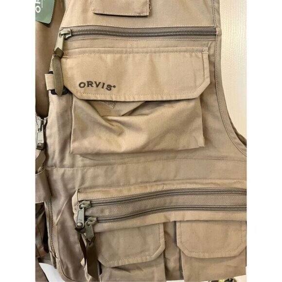 Orvis 90’s Tan Fly Fishing Vest sz XL NWT - Picture 2 of 9